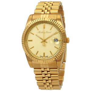 mathey tissot mathey iii quartz gold dial men's watch h810pdi