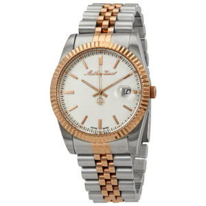 mathey tissot mathey iii quartz white dial two tone men's watch h810ra