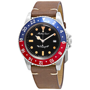 mathey tissot mathey vintage black dial pepsi bezel black dial men's watch h900alr