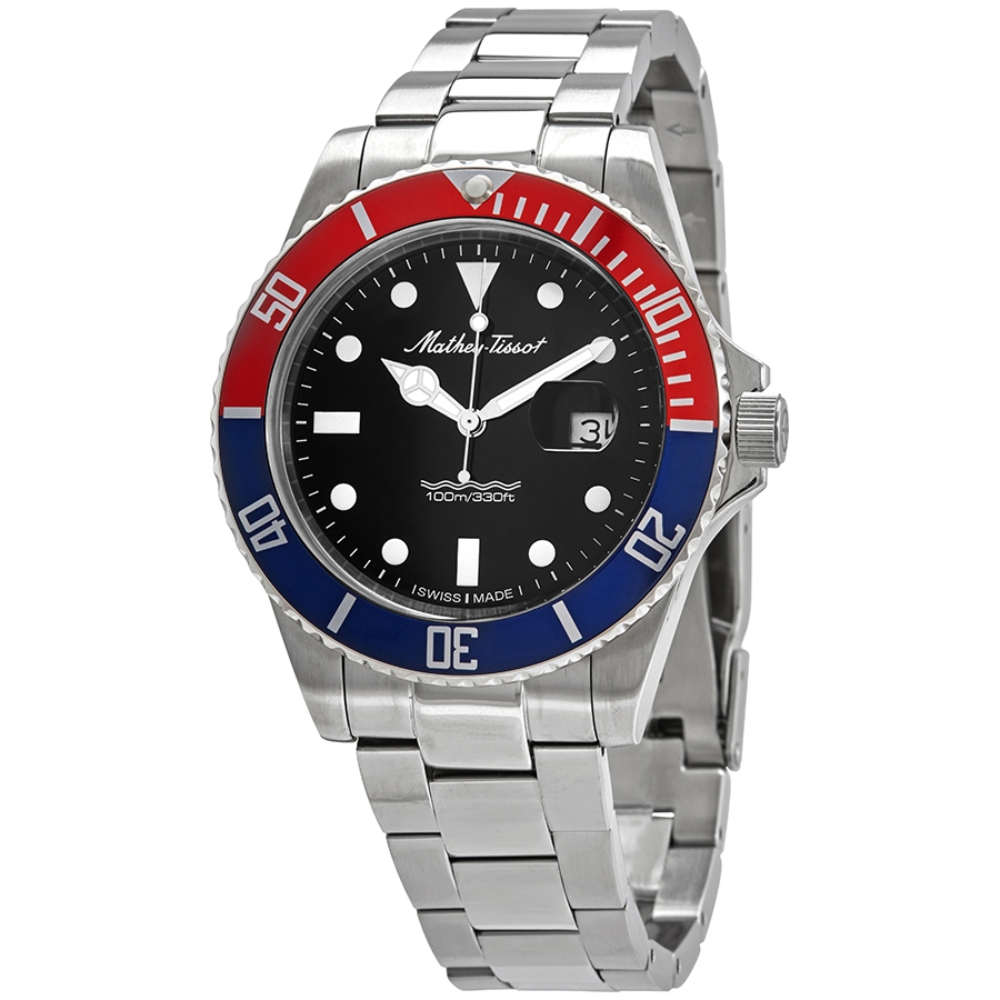 mathey tissot mathey vintage quartz black dial pepsi bezel men's watch h9010ar mathey tissot mathey vintage quartz black dial pepsi bezel men's watch h9010ar