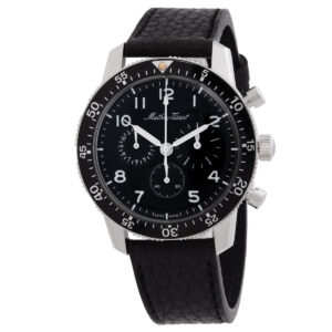 mathey tissot 1968 chronograph automatic black dial men's watch h1968n