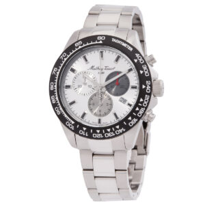mathey tissot chrono ii chronograph quartz white dial men's watch h938chas