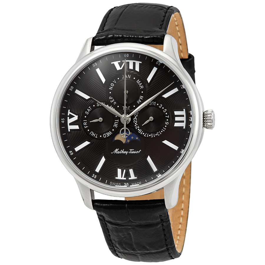 mathey tissot edmond moon phase black dial men's watch h1886ran mathey tissot edmond moon phase black dial men's watch h1886ran