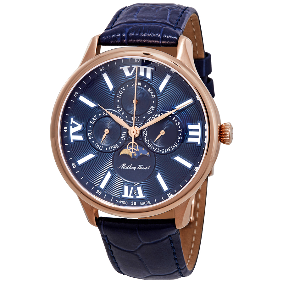 mathey tissot edmond moon phase blue dial men's watch h1886rpbu mathey tissot edmond moon phase blue dial men's watch h1886rpbu