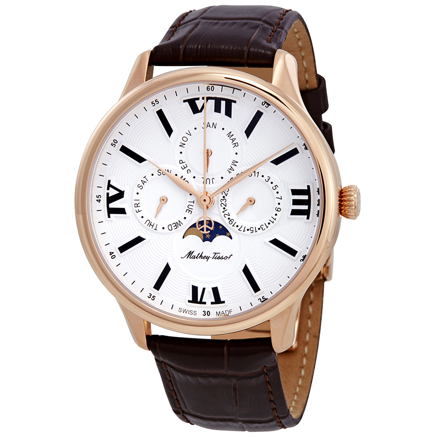 mathey tissot edmond moon phase white dial men's watch h1886rpi mathey tissot edmond moon phase white dial men's watch h1886rpi