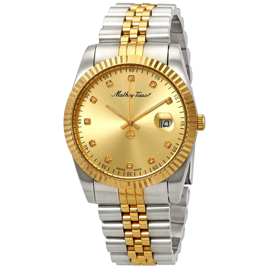 mathey tissot mathey ii quartz crystal gold dial men's watch h710bdi mathey tissot mathey ii quartz crystal gold dial men's watch h710bdi