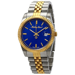 mathey tissot mathey iii quartz blue dial men's watch h810bbu