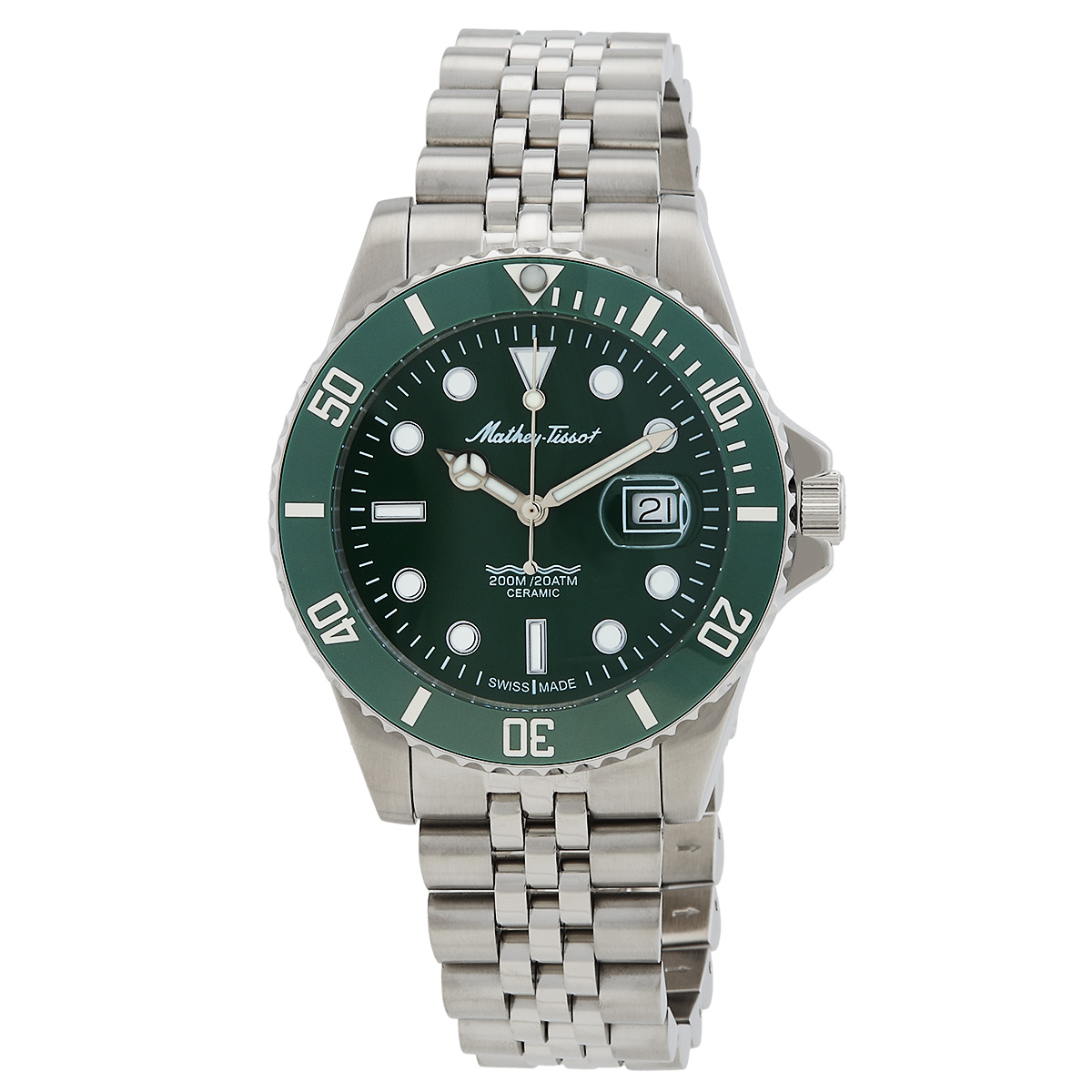 mathey tissot mathy ceramic quartz green dial men's watch h901crav mathey tissot mathy ceramic quartz green dial men's watch h901crav