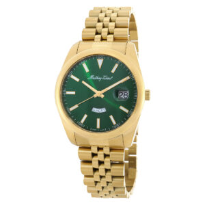 mathey tissot mathy day date quartz green dial watch h510pv