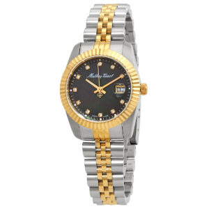 mathey tissot mathy iii mop quartz black dial ladies watch d910bn
