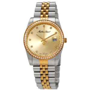 mathey tissot mathy iv quartz crystal champagne dial men's watch h709bdqi