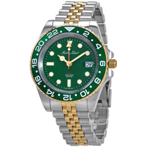 mathey tissot mathy vintage gmt two tone green hulk dial men's watch h903bbv