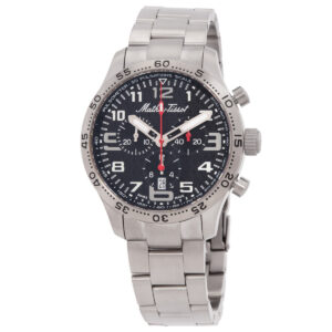 mathey tissot type 21 titanium chronograph quartz black dial men's watch h1821cht1