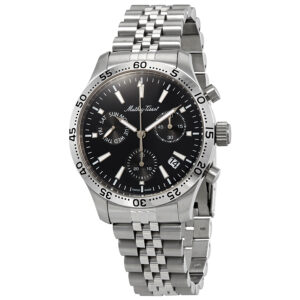 mathey tissot type 22 chronograph black dial men's watch h1822chan