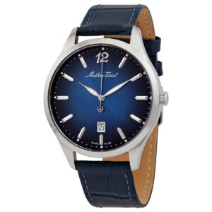 mathey tissot urban blue dial blue leather men's watch h411abu