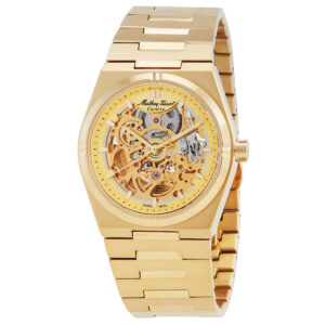 mathey tissot zeus skeleton automatic champagne dial men's watch h118cfpdi
