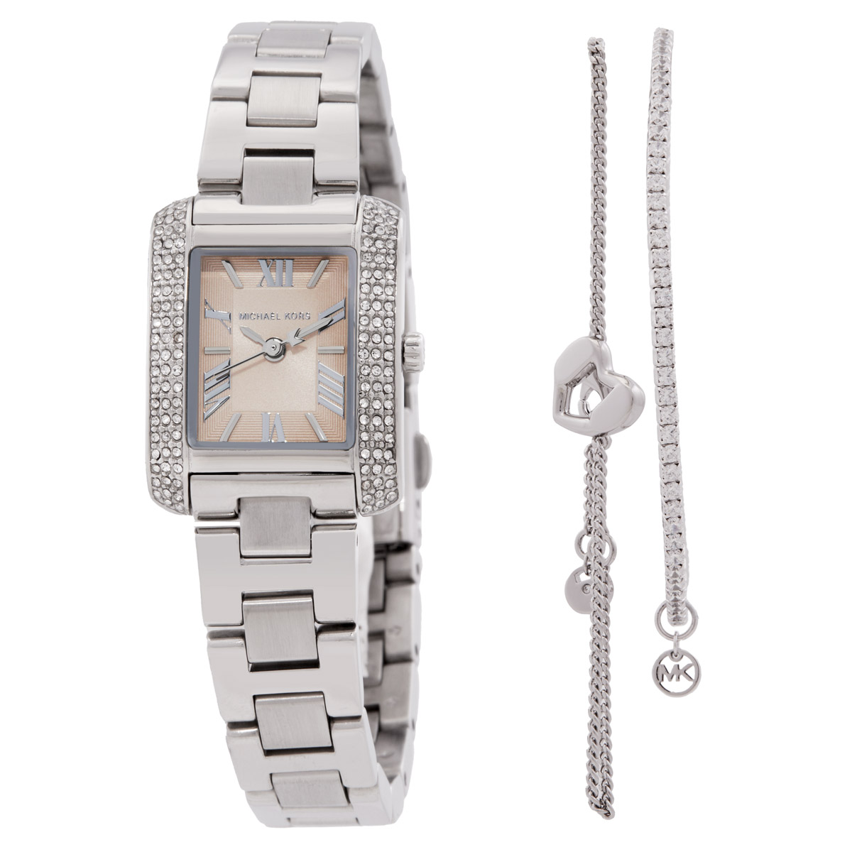 michael kors emery quartz pink dial ladies watch and bracelets gift set mk7514set michael kors emery quartz pink dial ladies watch and bracelets gift set mk7514set