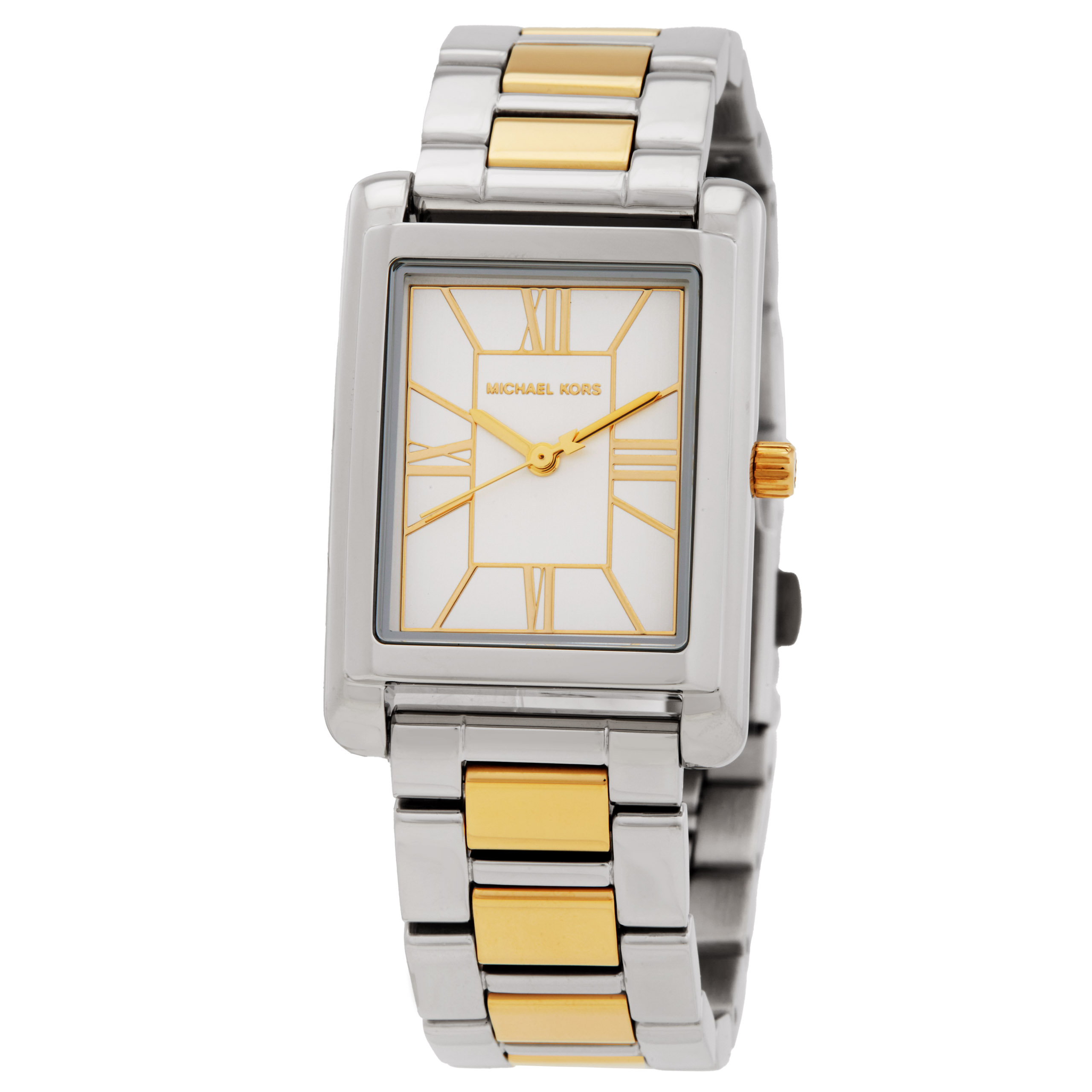 michael kors essex quartz white dial two tone watch mk4967 michael kors essex quartz white dial two tone watch mk4967