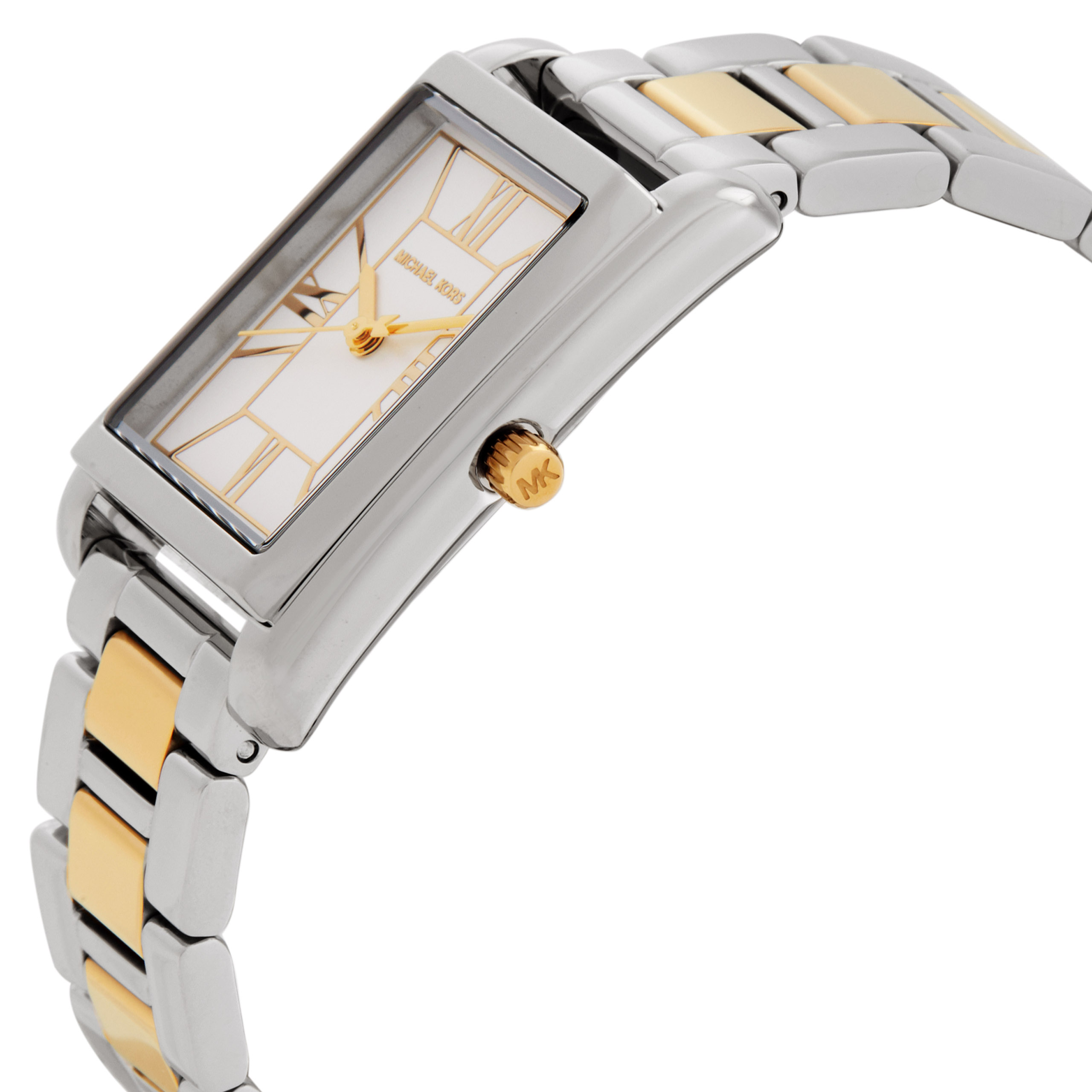 michael kors essex quartz white dial two tone watch mk4967 michael kors essex quartz white dial two tone watch mk4967