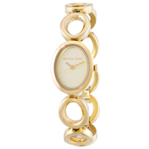 michael kors mini maude quartz gold dial ladies watch mk4957