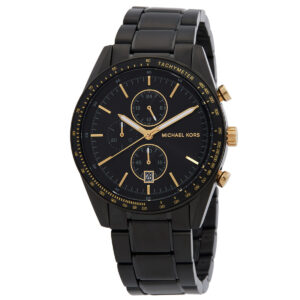 michael kors warren chronograph quartz black dial men's watch mk9113