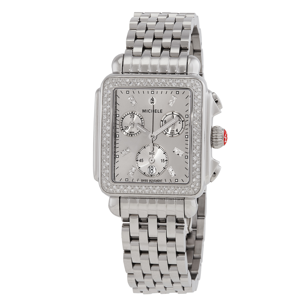 michele deco high shine chronograph quartz diamond silver dial ladies watch mww06a000804 michele deco high shine chronograph quartz diamond silver dial ladies watch mww06a000804