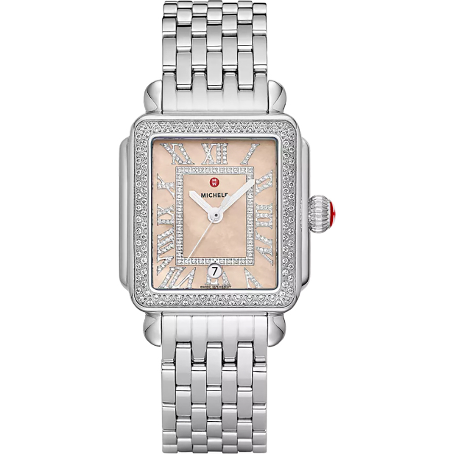 michele deco quartz diamond orange dial ladies watch mww06t000267 michele deco quartz diamond orange dial ladies watch mww06t000267