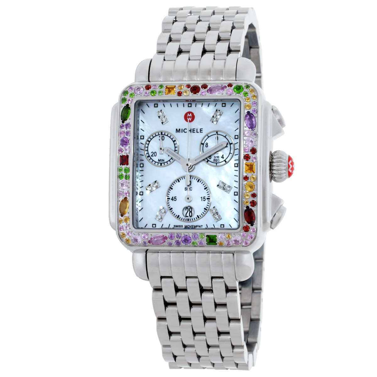 michele deco soiree diamond mother of pearl dial stainless steel michele deco soiree diamond mother of pearl dial stainless steel