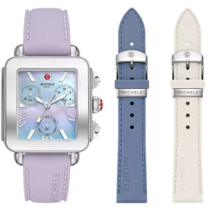 michele deco sport mother of pearl dial ladies watch mww06k001set