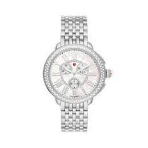michele serein chronograph quartz diamond silver dial ladies watch mww21a000068