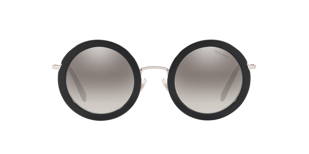 miu miu gradient gray mirrored silver round ladies sunglasses mu 59us 1ab5o0 48 miu miu gradient gray mirrored silver round ladies sunglasses mu 59us 1ab5o0 48
