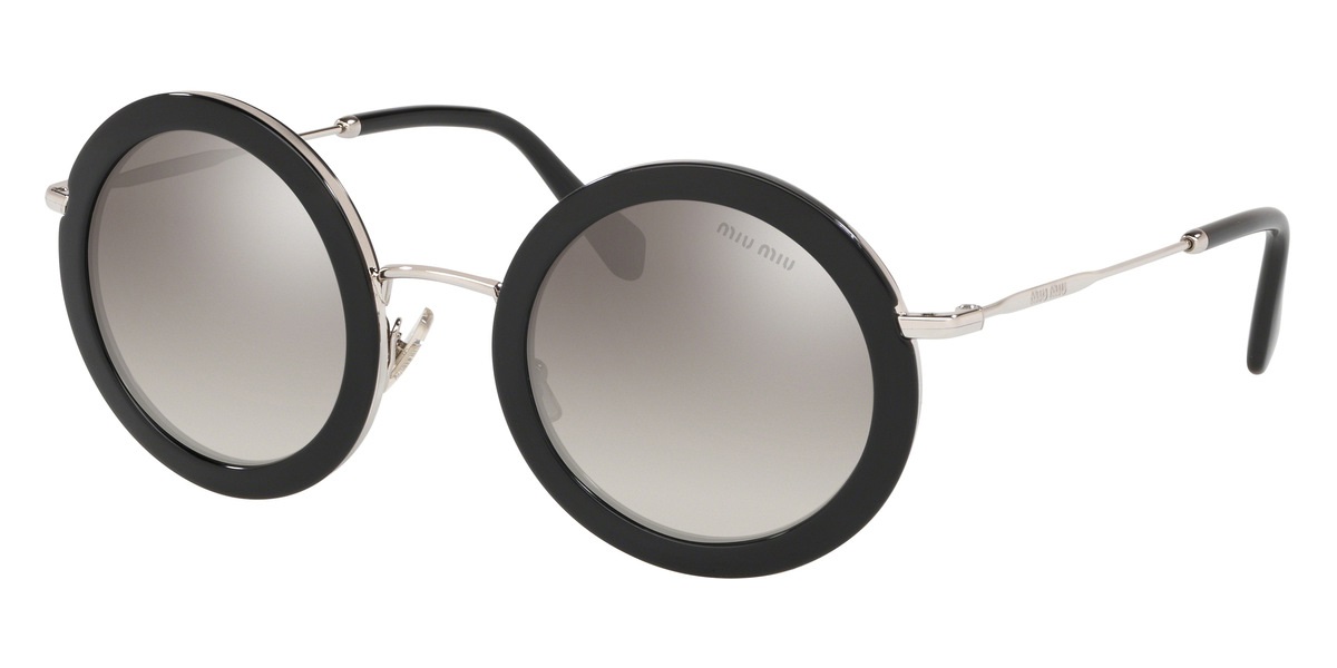 miu miu gradient gray mirrored silver round ladies sunglasses mu 59us 1ab5o0 48 miu miu gradient gray mirrored silver round ladies sunglasses mu 59us 1ab5o0 48