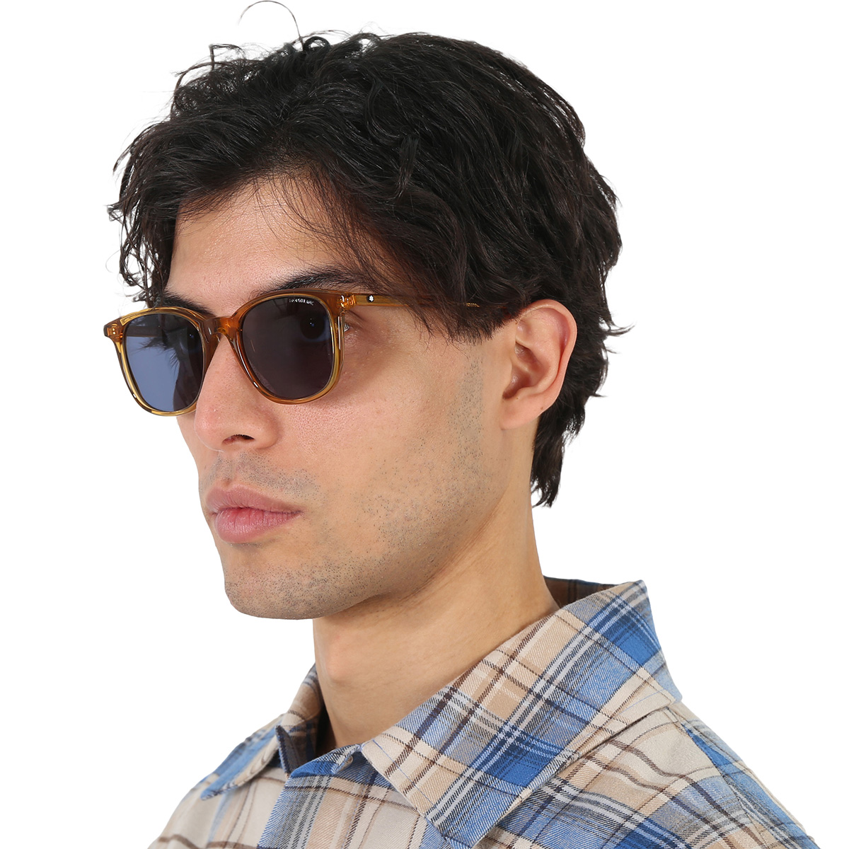 montblanc blue square men's sunglasses mb0006s 004 52 montblanc blue square men's sunglasses mb0006s 004 52
