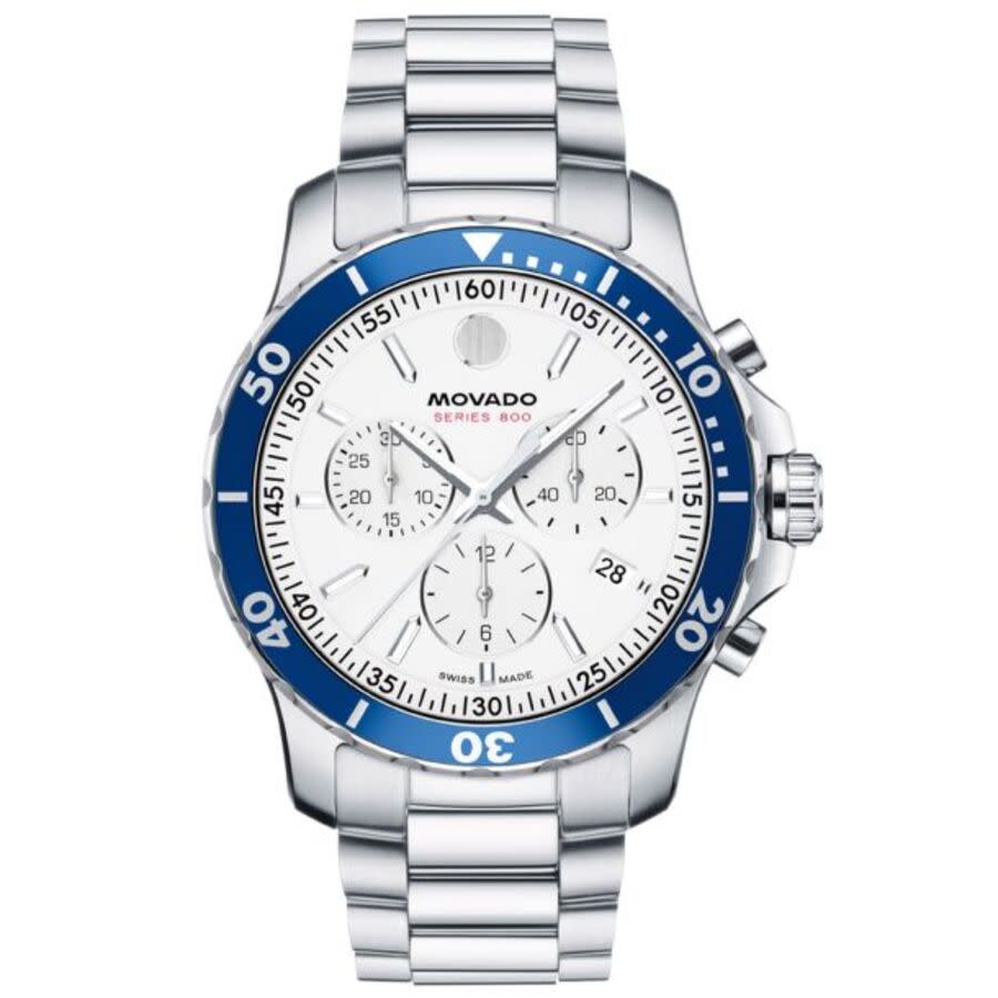 movado 800 chronograph quartz white dial men's watch 2600195 movado 800 chronograph quartz white dial men's watch 2600195