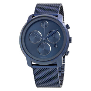 movado bold chronograph blue dial men's watch 3600403