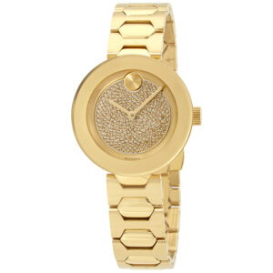 movado bold pave crystal dial ladies watch 3600492