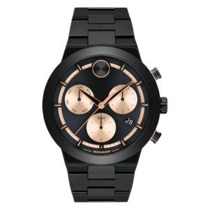 movado bold quartz black dial men's watch 3601282