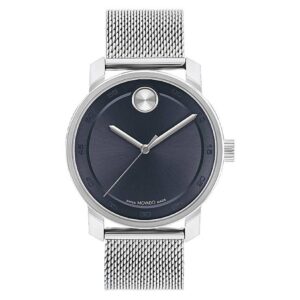 movado bold quartz blue sunray dial men's watch 3600958