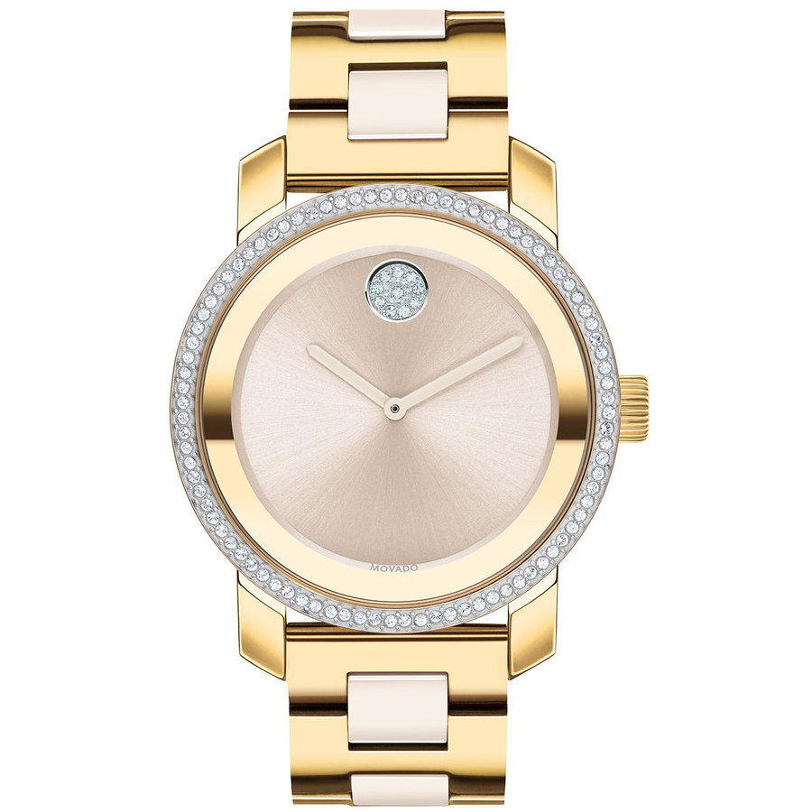 movado bold quartz crystal champagne dial ladies watch 3600882 movado bold quartz crystal champagne dial ladies watch 3600882