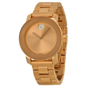 movado bold rose gold tone stainless steel watch 3600086