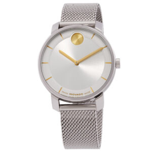 movado bold silver dial ladies watch 3600919