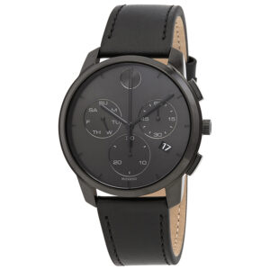 movado bold thin chronograph quartz black dial men's watch 3600632