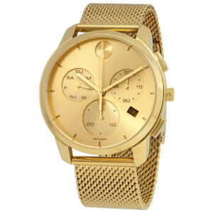 movado bold thin chronograph quartz gold dial men's watch 3600634