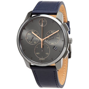 movado bold thin chronograph quartz grey dial men's watch 3600720