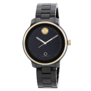 movado bold verso quartz black dial ladies watch 3600936