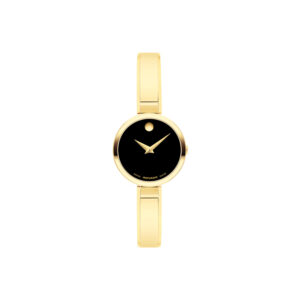 movado moda quartz black dial ladies watch 0608013