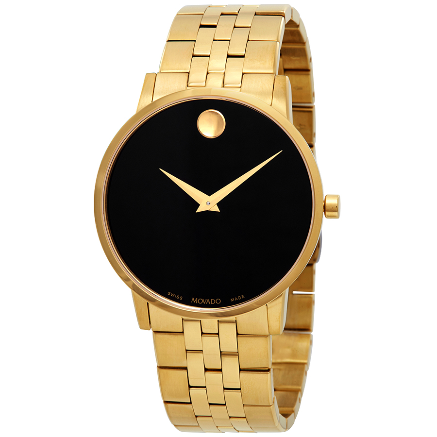 movado museum classic black dial yellow gold pvd men's watch 0607203 movado museum classic black dial yellow gold pvd men's watch 0607203