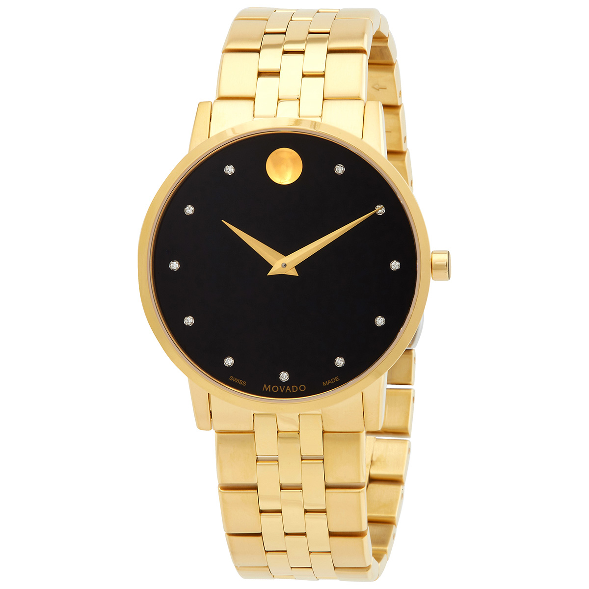 movado museum classic quartz diamond black dial men's watch 0607625 movado museum classic quartz diamond black dial men's watch 0607625