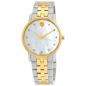 movado museum mother of pearl dial ladies watch mv0607630
