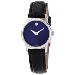 movado museum blue dial ladies watch 2100010